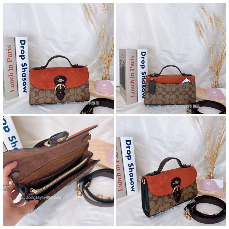 美國代購 台灣現貨 Coach 新款 牛津包 手提信封包 斜背包 C8161-細節圖8