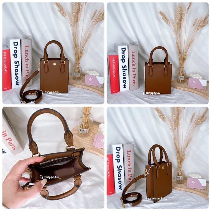 美國代購 台灣現貨 Tory Burch 小金logo 琴譜包 手提斜背包-細節圖6