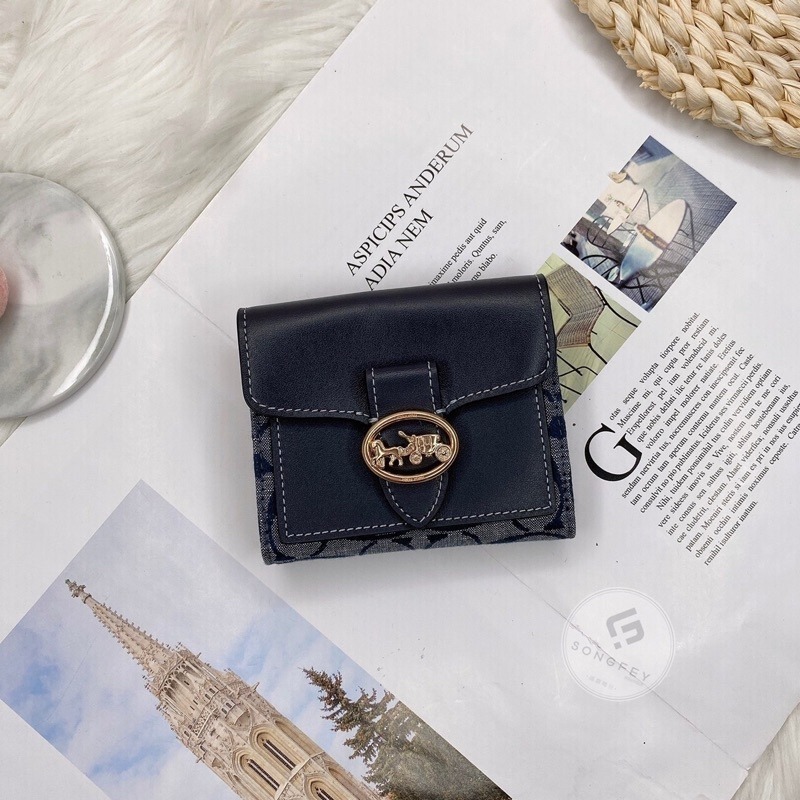 美國代購🇺🇸台灣現貨 coach 馬車圓logo 短夾 兩折短夾-細節圖3