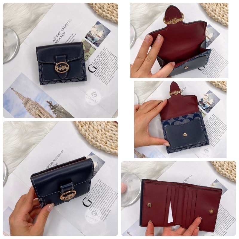 美國代購🇺🇸台灣現貨 coach 馬車圓logo 短夾 兩折短夾-細節圖4