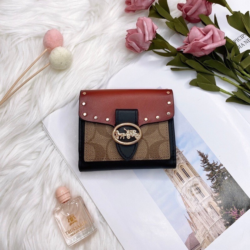 美國代購🇺🇸台灣現貨 coach 馬車圓logo 短夾 兩折短夾-細節圖9