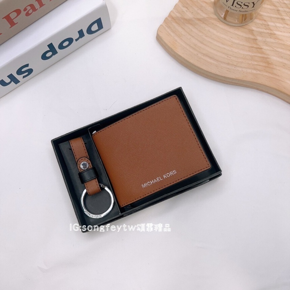 美國代購🇺🇸台灣現貨 Michael Kors｜MK 鑰匙圈 男短夾 禮盒組-細節圖2