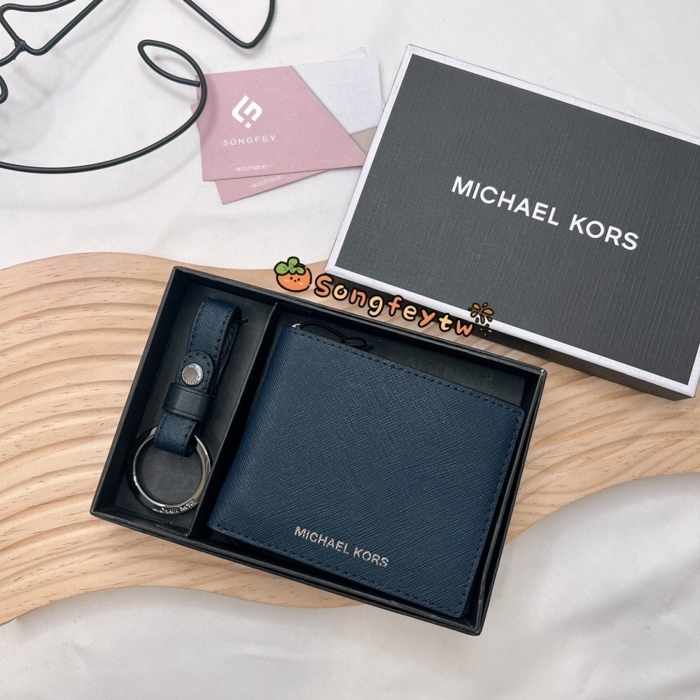 美國代購🇺🇸台灣現貨 Michael Kors｜MK 鑰匙圈 男短夾 禮盒組-細節圖9