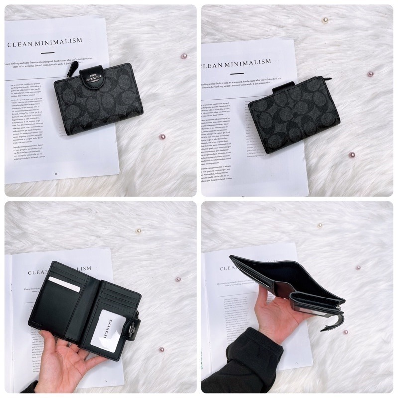 美國代購🇺🇸台灣現貨 Coach 扣式中夾 兩折中夾-細節圖8