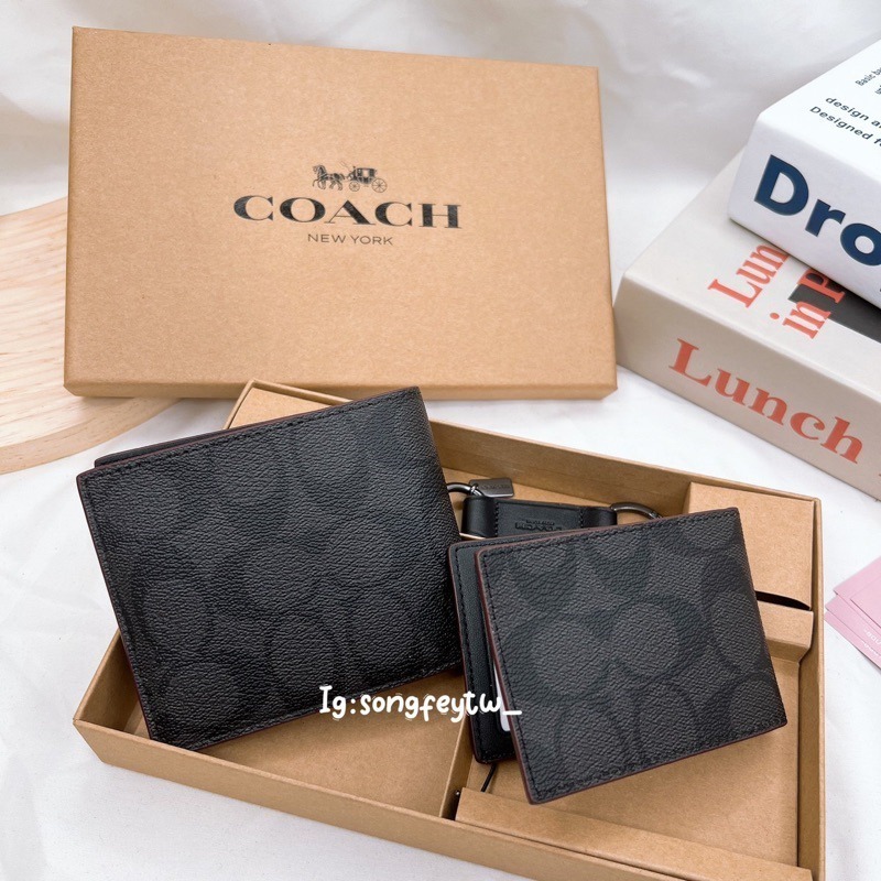 美國代購🇺🇸台灣現貨 Coach ID卡 男短夾 禮盒組-細節圖2