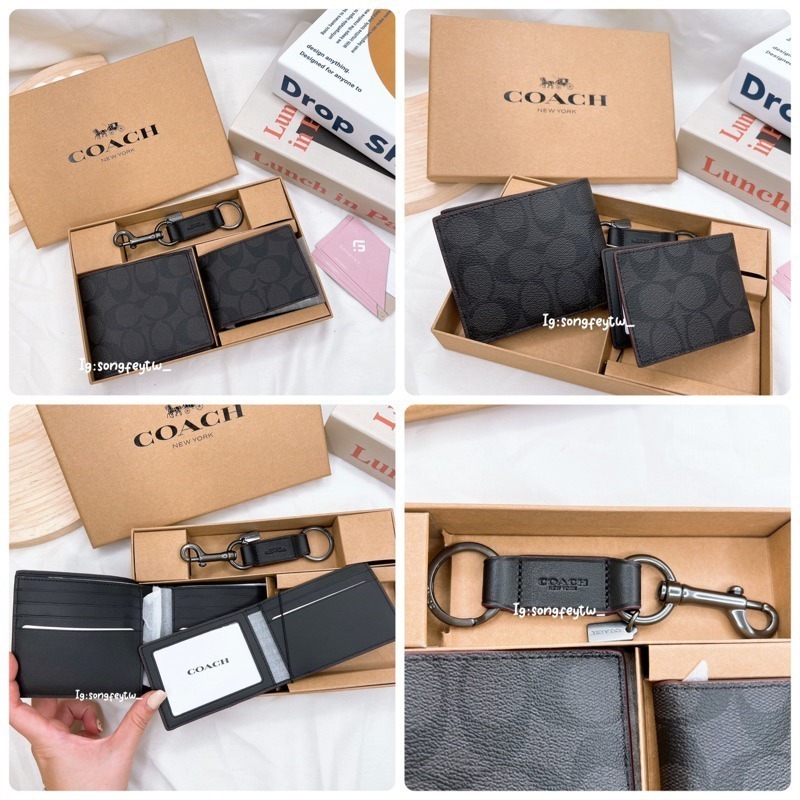 美國代購🇺🇸台灣現貨 Coach ID卡 男短夾 禮盒組-細節圖3