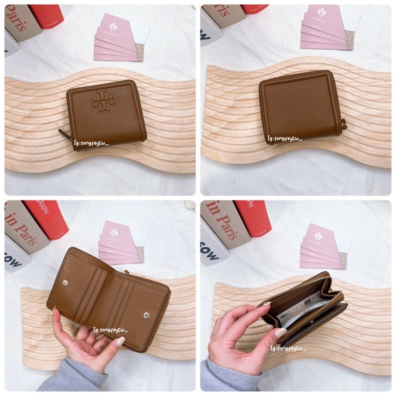 美國代購🇺🇸台灣現貨 Tory Burch 浮雕logo 兩折短夾-細節圖3