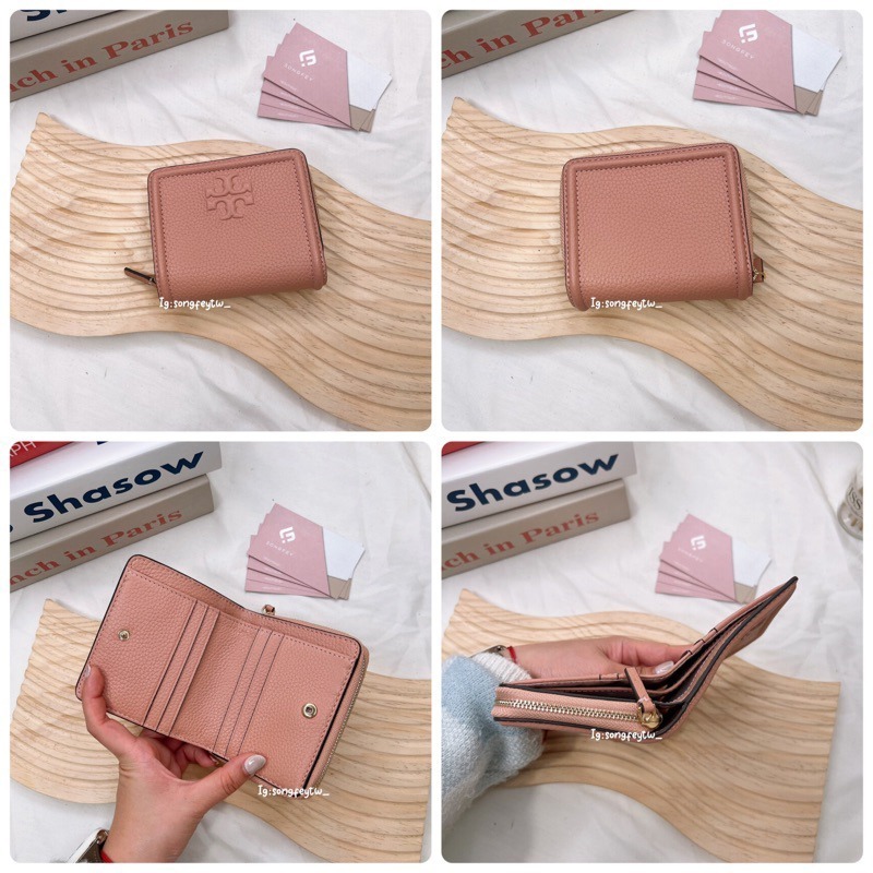 美國代購🇺🇸台灣現貨 Tory Burch 浮雕logo 兩折短夾-細節圖5