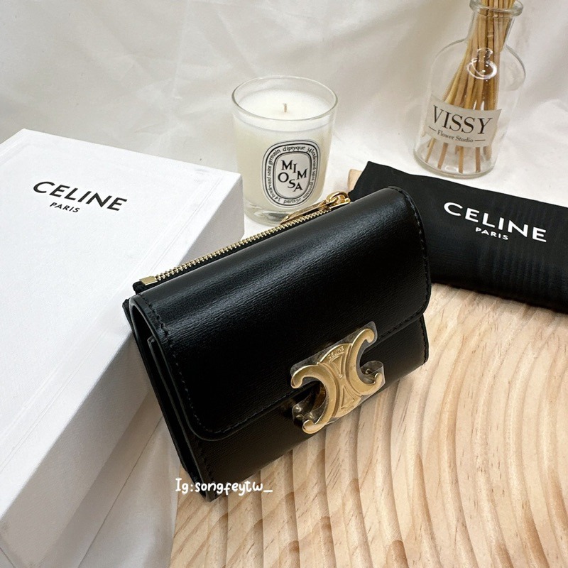 歐美代購 台灣現貨 Celine 凱旋門二合一短夾-細節圖5