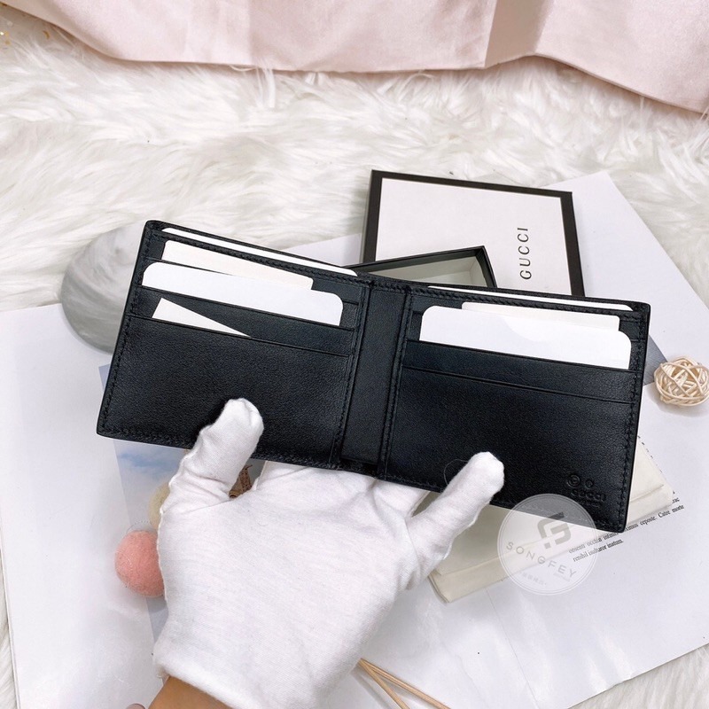 歐美代購 台灣現貨 GUCCI 經典 壓紋老花 6卡男短夾-細節圖2