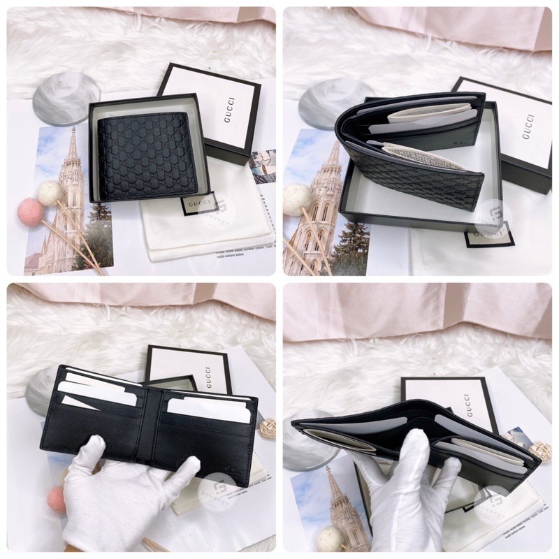 歐美代購 台灣現貨 GUCCI 經典 壓紋老花 6卡男短夾-細節圖5