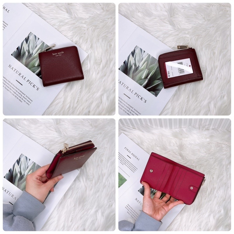 美國代購🇺🇸台灣現貨 Kate spade 荔枝牛皮 兩折短夾-細節圖7