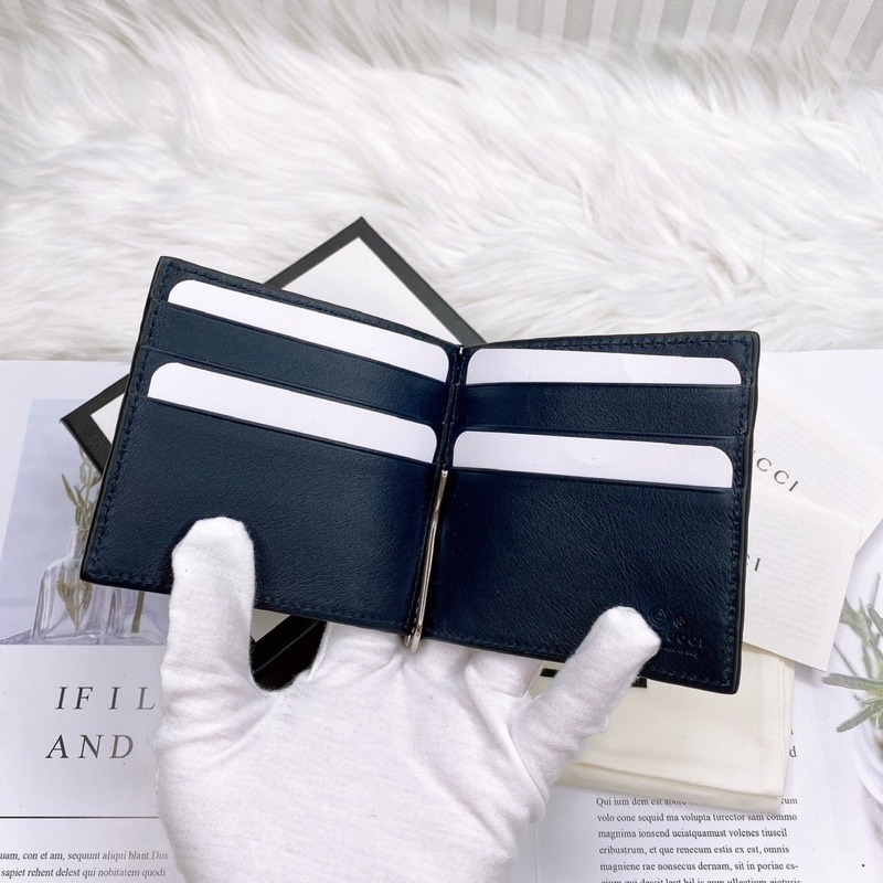 歐美代購 台灣現貨 GUCCI 經典 滿版壓紋 支票夾 男短夾情人節 父親節-細節圖2