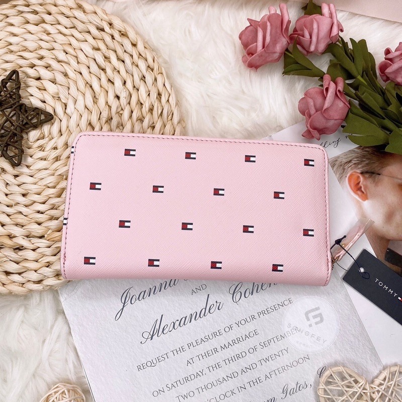 美國代購🇺🇸台灣現貨 Tommy 新款 滿版logo 拉鍊長夾-細節圖4