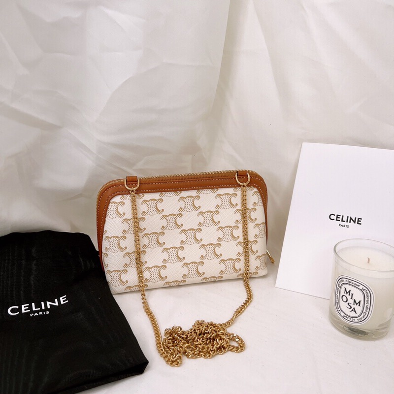 歐美代購 台灣現貨 Celine 經典老花 貝殼包 斜背包-細節圖4