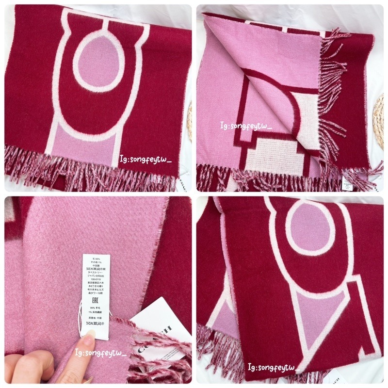 美國代購🇺🇸台灣現貨 Coach 羊毛披肩 圍巾-細節圖7