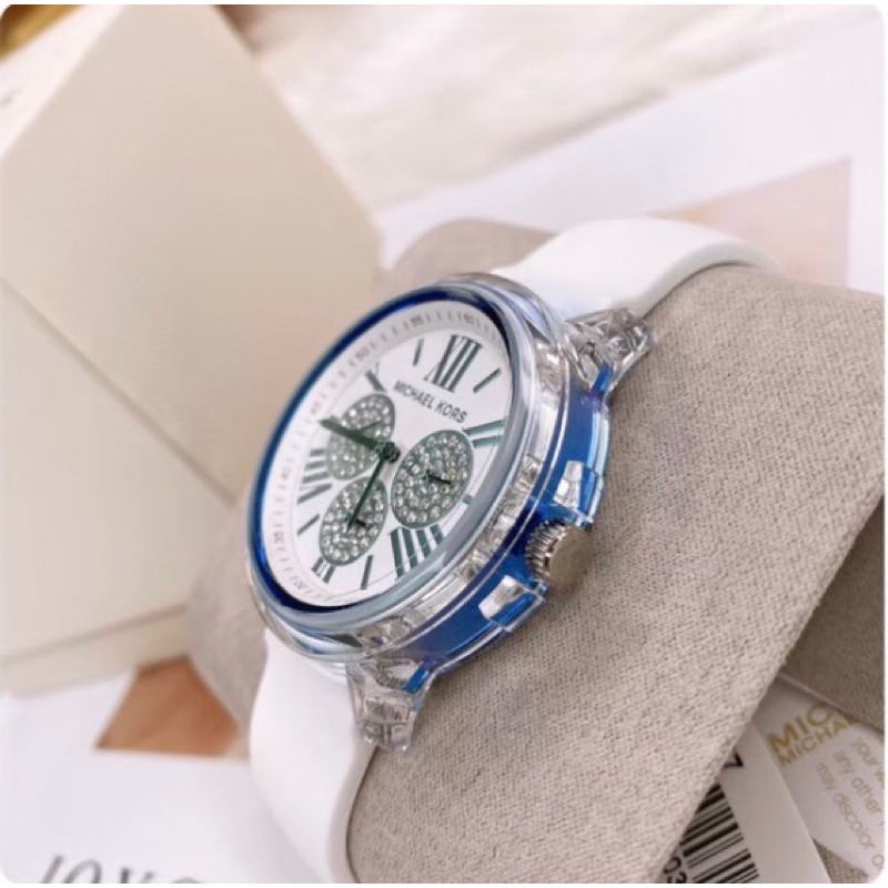 美國代購🇺🇸台灣現貨 MK 6877 三眼矽膠白錶帶-細節圖3