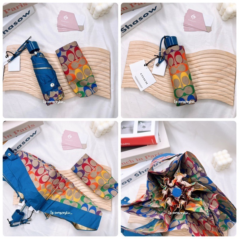 美國代購🇺🇸台灣現貨 Coach mini 迷你 抗UV 折疊雨傘-細節圖8