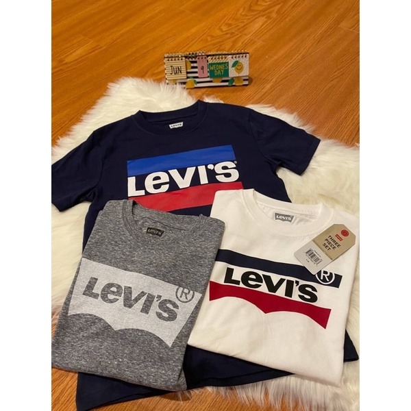 美國代購🇺🇸台灣現貨 LEVI’S 短袖棉T 大童款 大logo短袖 美版成人可穿 3件1組-細節圖2