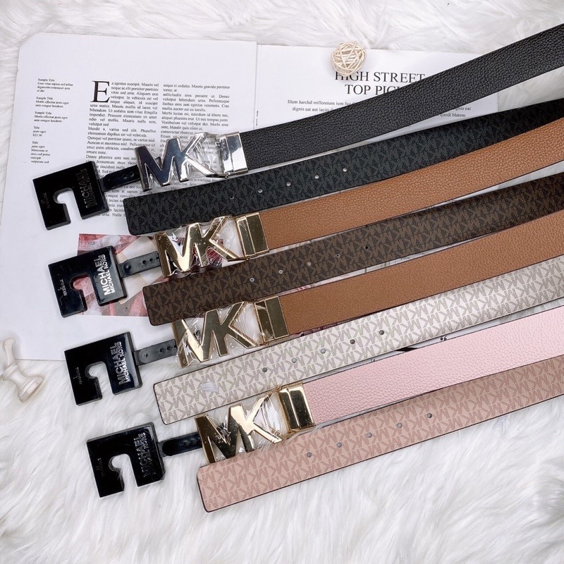 美國代購🇺🇸台灣現貨 MK 大logo 滿版皮帶-細節圖5