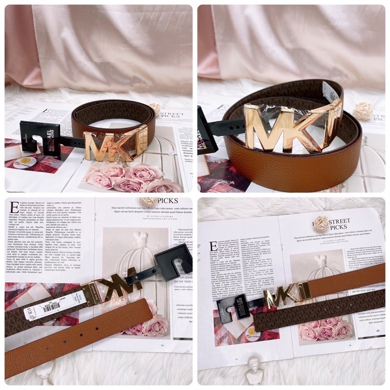 美國代購🇺🇸台灣現貨 MK 大logo 滿版皮帶-細節圖9