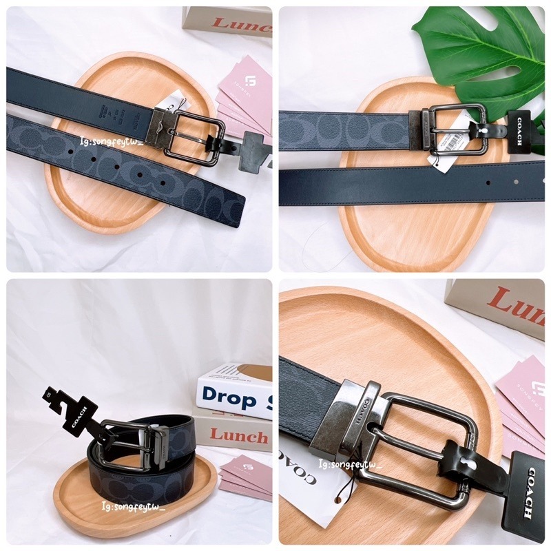 美國代購🇺🇸台灣現貨 Coach 新款 字樣針釦皮帶 男款皮帶 寬版皮帶-細節圖10