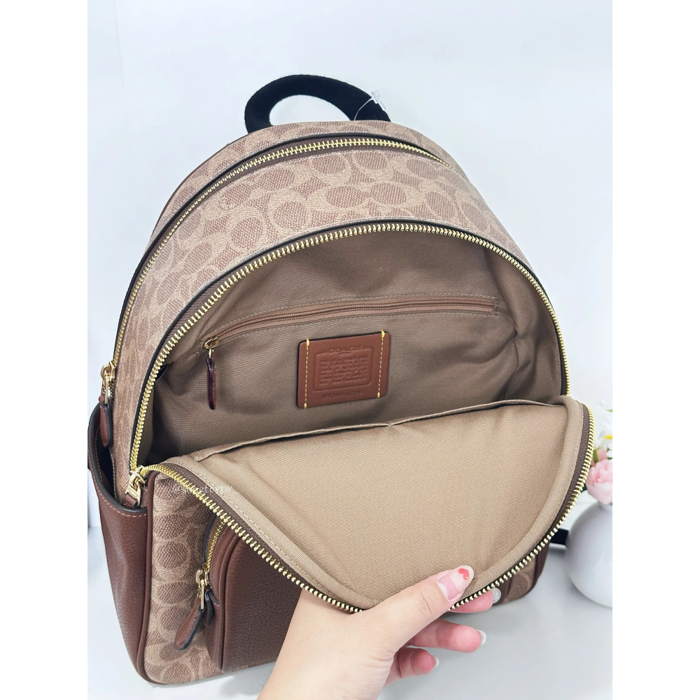 美國代購🇺🇸台灣現貨 Coach 經典 中款 雙拉鍊後背-細節圖3