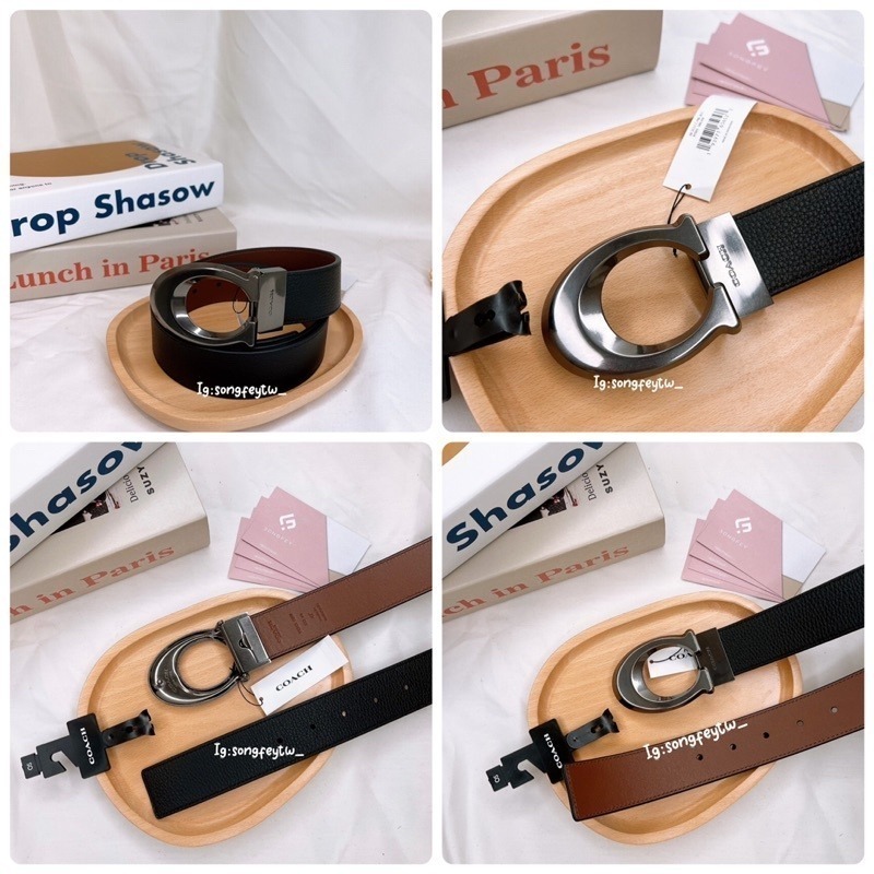 美國代購 🇺🇸 台灣現貨 COACH 男款 皮帶 腰帶 C字皮帶-細節圖4