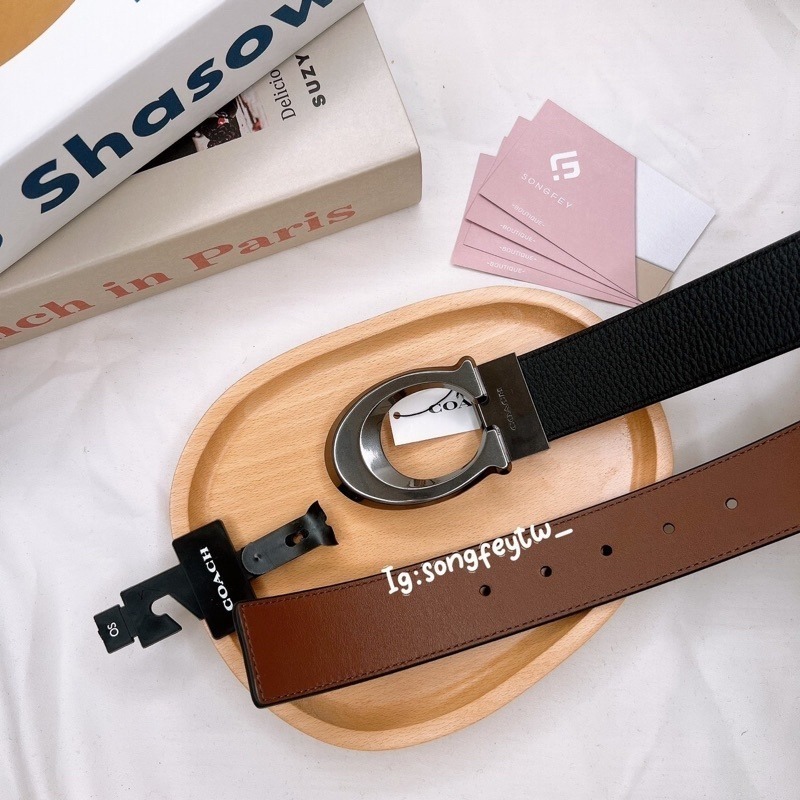 美國代購 🇺🇸 台灣現貨 COACH 男款 皮帶 腰帶 C字皮帶-細節圖8