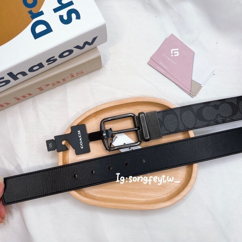 美國代購 🇺🇸 台灣現貨 COACH 男款 皮帶 腰帶 C字皮帶-細節圖9