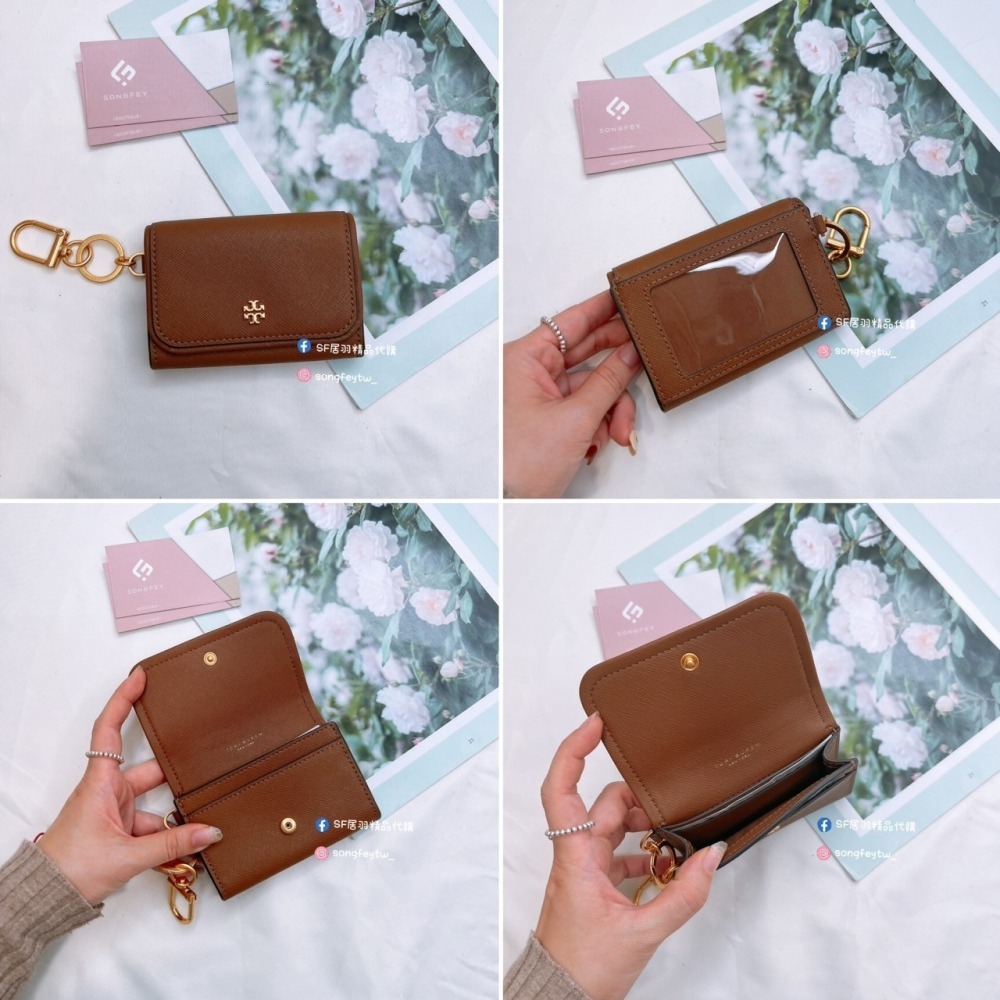 美國代購🇺🇸台灣現貨 Tory Burch｜TB 小金Logo 鑰匙卡包 名片夾-細節圖6