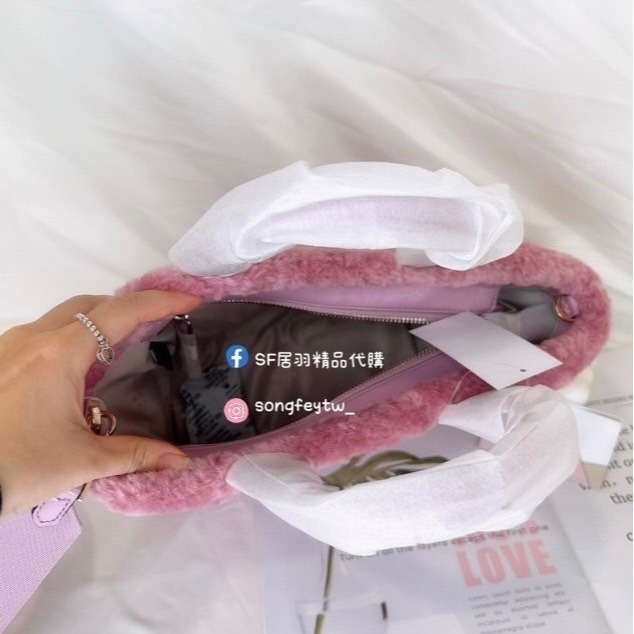 美國代購🇺🇸台灣現貨 kate spade 毛毛拉鍊小托特 手提斜背包-細節圖3