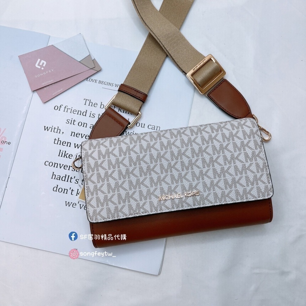 美國代購🇺🇸台灣現貨 MK 寬背帶WOC包 斜背包 晚宴包-細節圖6