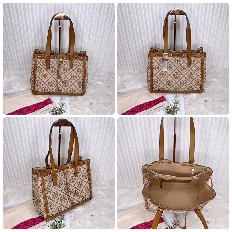 美國代購🇺🇸台灣現貨 Tory Burch｜TB 專櫃款 T Monogram 系列 抽繩托特包 - 小款-細節圖6