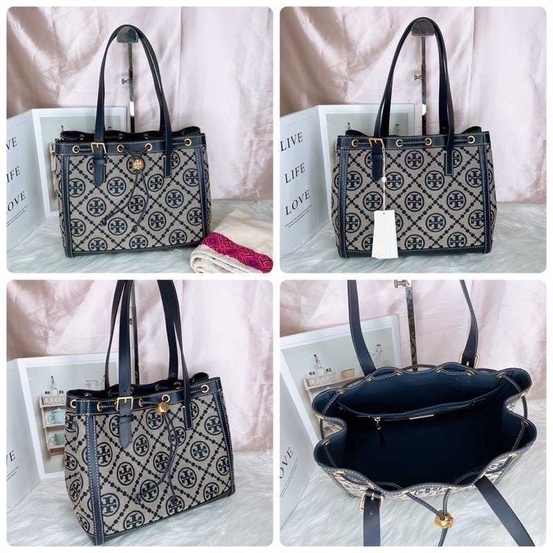 美國代購🇺🇸台灣現貨 Tory Burch｜TB 專櫃款 T Monogram 系列 抽繩托特包 - 小款-細節圖8
