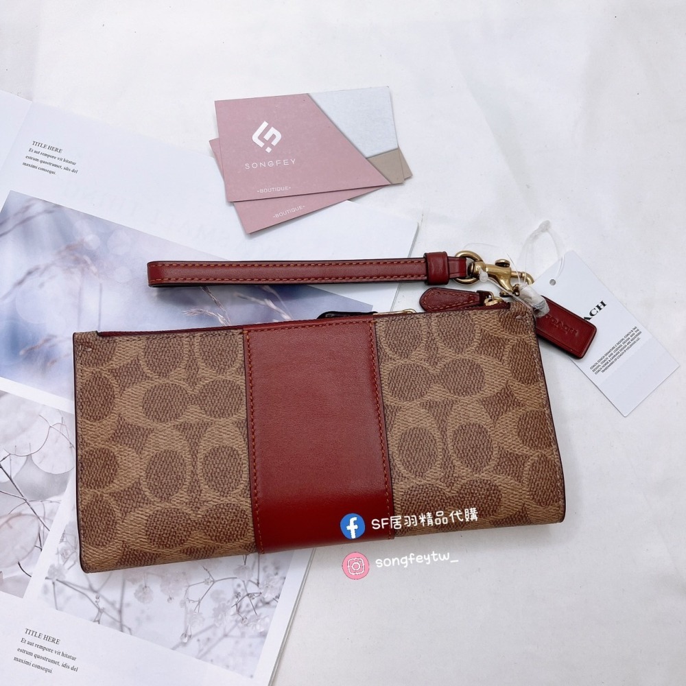美國代購🇺🇸台灣現貨 Coach 專櫃款 兩折薄長夾 手掛薄長夾-細節圖3