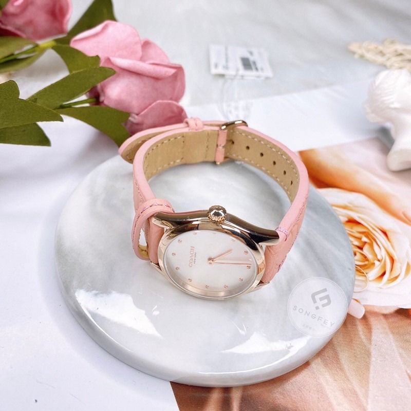 美國代購🇺🇸台灣現貨 Coach 浮雕logo 錶帶 經典女錶 婉錶-細節圖4