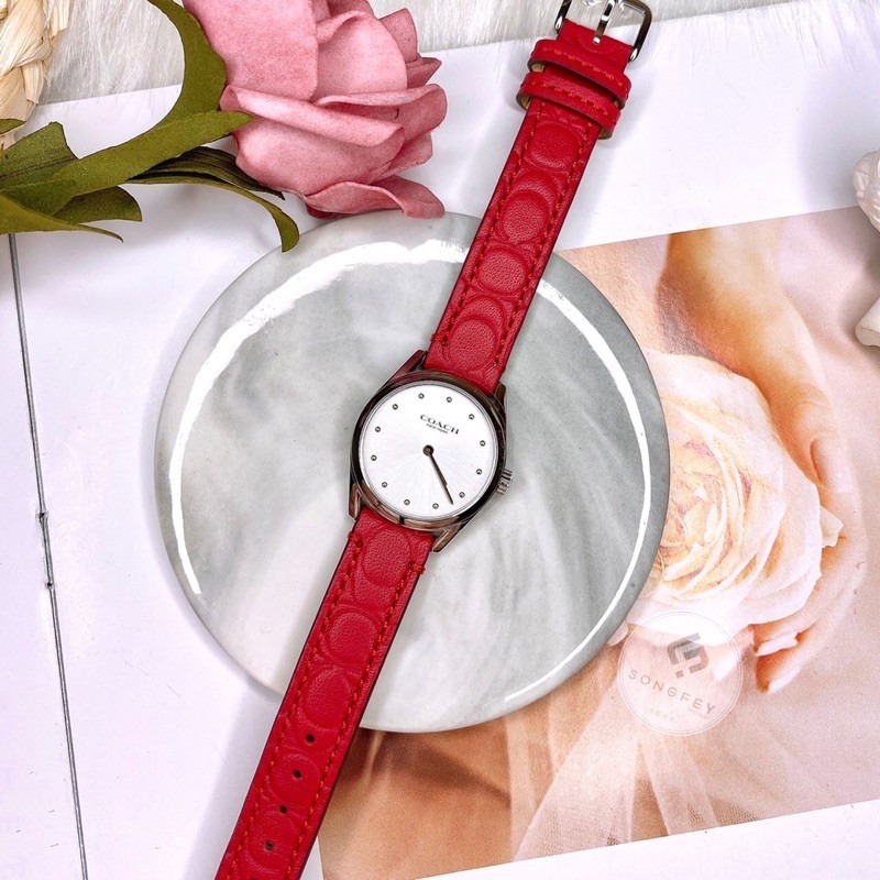 美國代購🇺🇸台灣現貨 Coach 浮雕logo 錶帶 經典女錶 婉錶-細節圖6