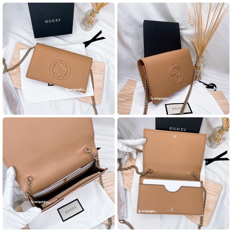 歐美代購 台灣現貨 Gucci 浮雕logo WOC包 斜背包 晚宴包-細節圖6