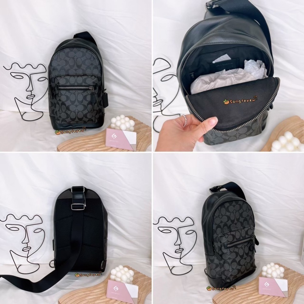 美國代購🇺🇸台灣現貨 Coach 男款 直立式胸包 大款-細節圖10
