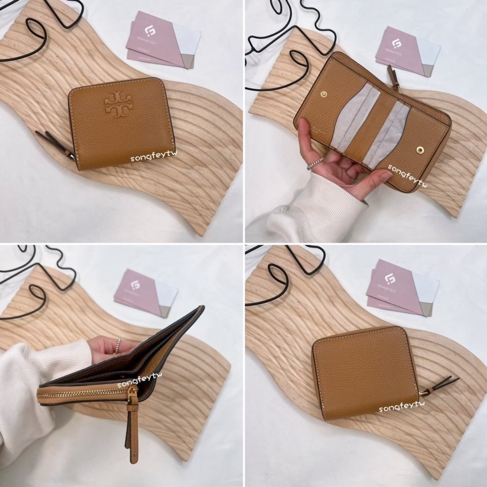 美國代購🇺🇸台灣現貨 Tory Burch｜TB THEA 浮雕logo 兩折短夾-細節圖5