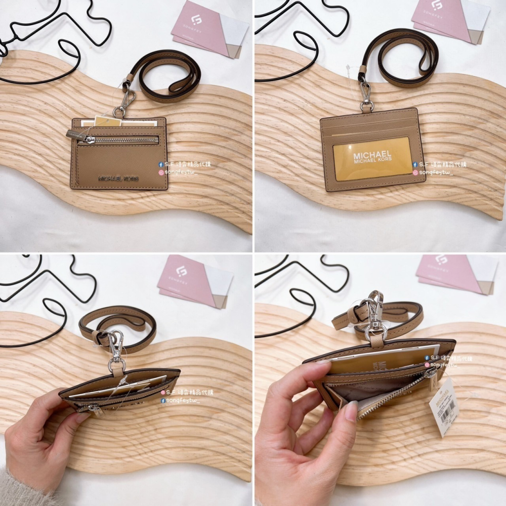 美國代購🇺🇸台灣現貨 MK 證件掛繩零錢包 卡片零錢包 橫版-細節圖5