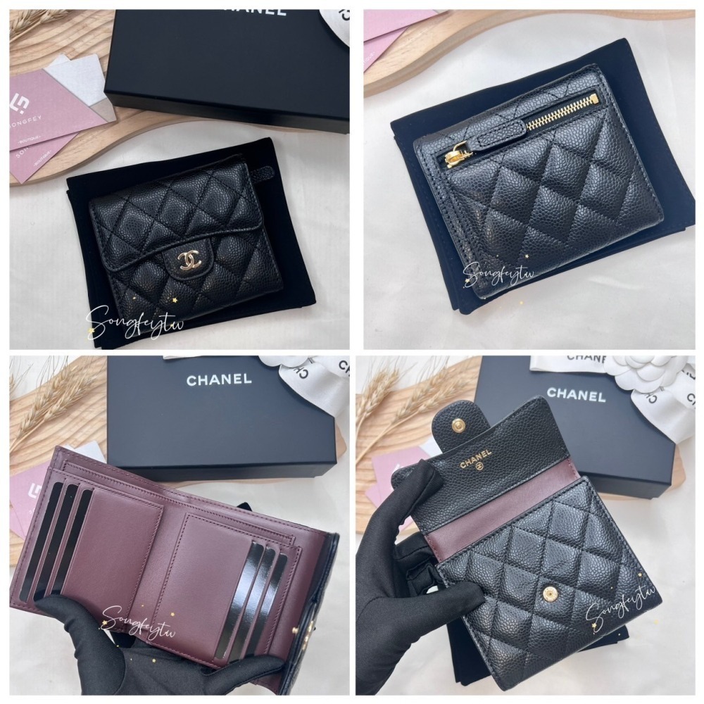 歐美代購 台灣現貨 Chanel 香奈兒 經典三折短夾-細節圖7