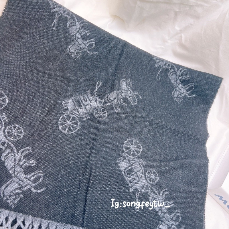 美國代購🇺🇸台灣現貨 coach 滿版馬車圍巾 披肩-細節圖2