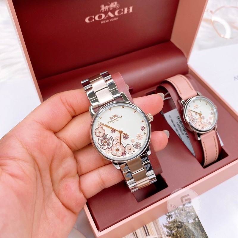 美國代購🇺🇸台灣現貨 COACH 優雅簡約茶花套組錶/14000060-細節圖4