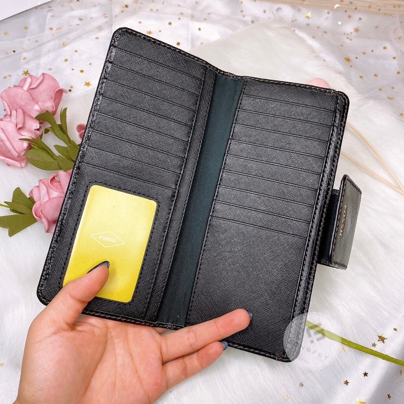 美國代購🇺🇸台灣現貨 FOSSIL 扣式兩折薄長夾-細節圖2