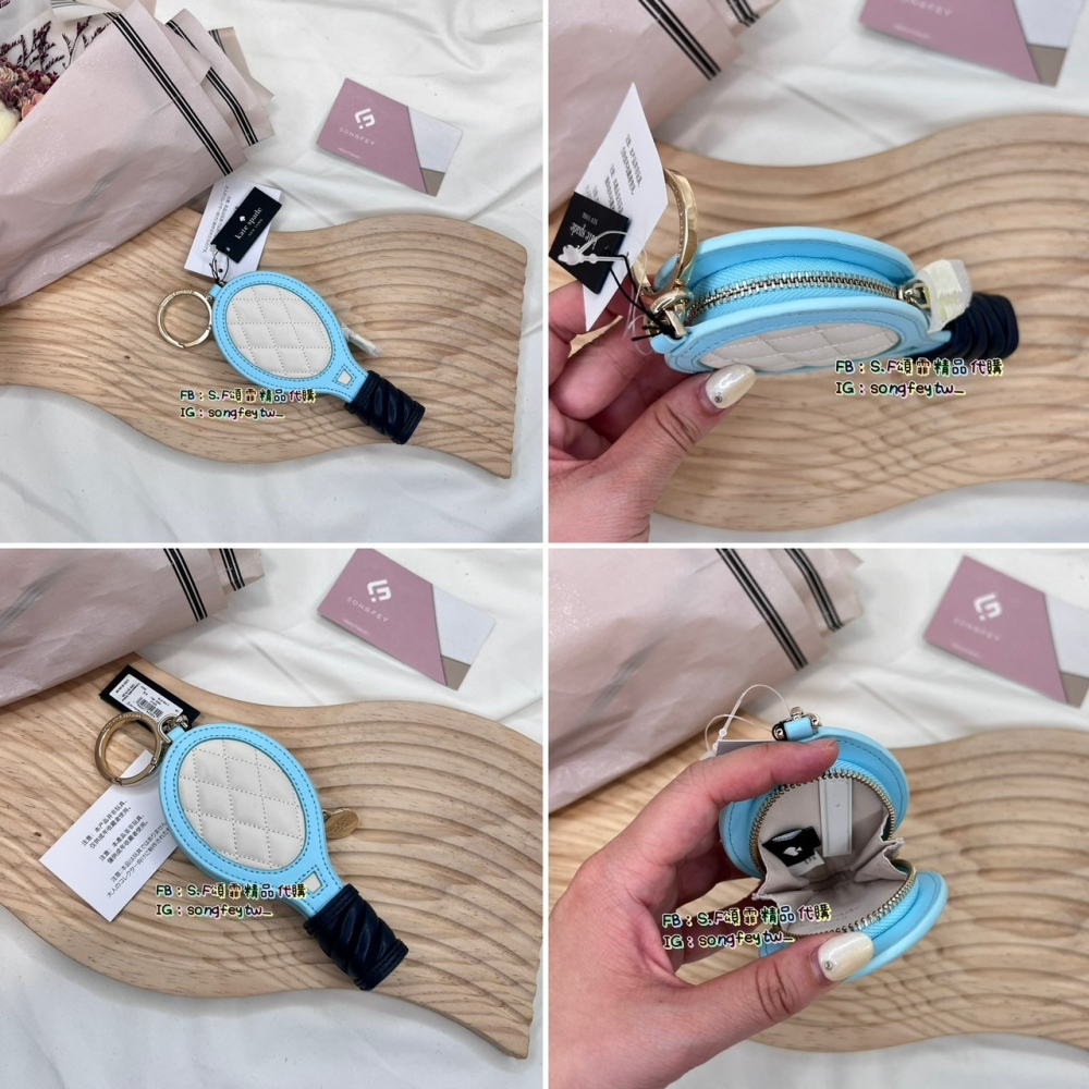 美國代購🇺🇸台灣現貨 Kate Spade 網球拍造型零錢包-細節圖5
