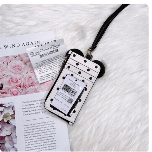 美國代購🇺🇸台灣現貨 kate spade  聯名款米妮證件套 證件掛繩 卡片鑰匙包-細節圖4