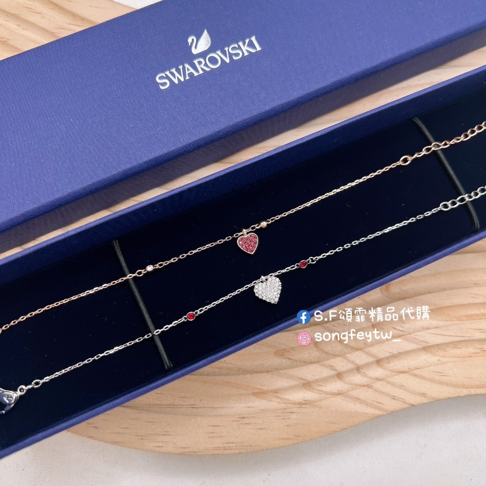 美國代購  台灣現貨 施華洛世奇 1+1愛心手鍊 情人節七夕禮物-細節圖2