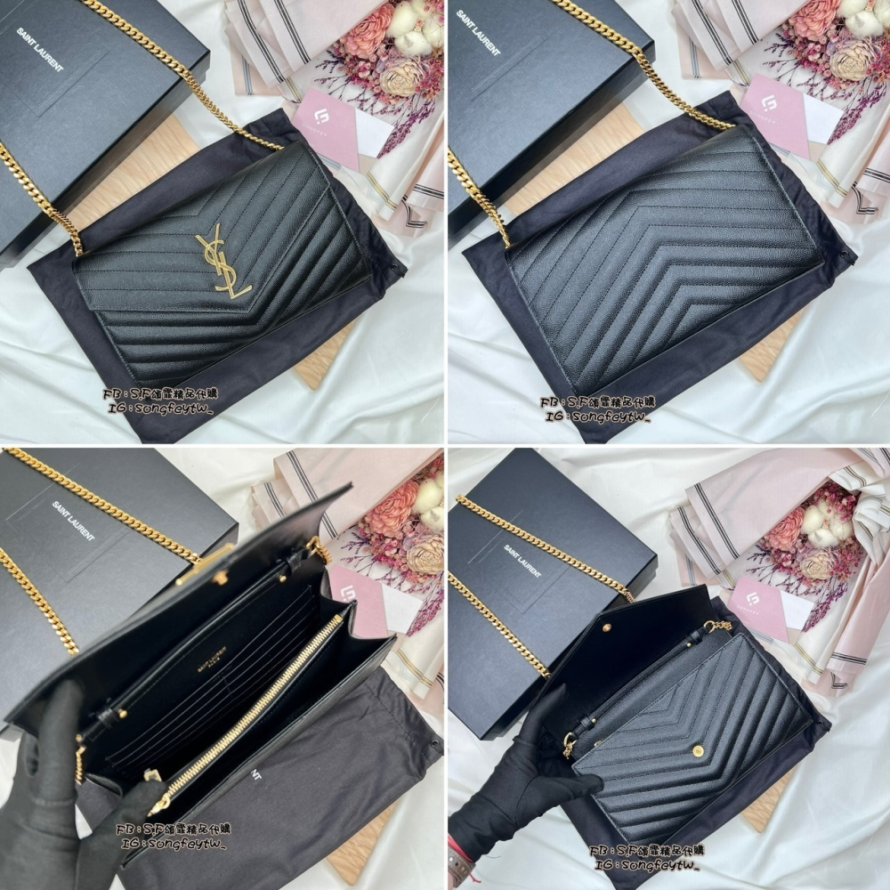 歐美代購 台灣現貨 YSL Saint Laurent 魚子醬 WOC 22cm 斜背包 晚宴包-細節圖6